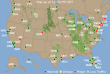 National Airport Delays Map