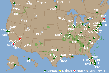 National Airport Delays Map