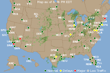 National Airport Delays Map