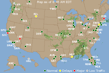 National Airport Delays Map
