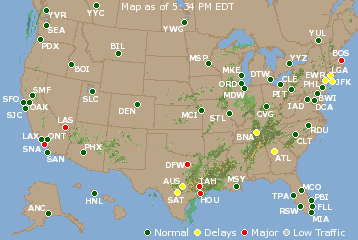 National Airport Delays Map