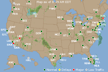 National Airport Delays Map