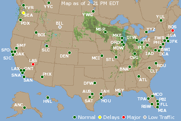 National Airport Delays Map