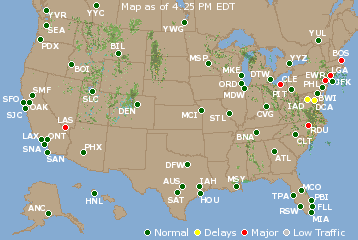 National Airport Delays Map
