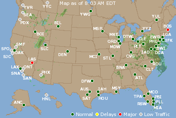 National Airport Delays Map