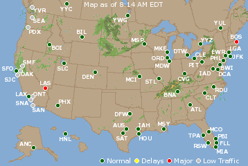 National Airport Delays Map