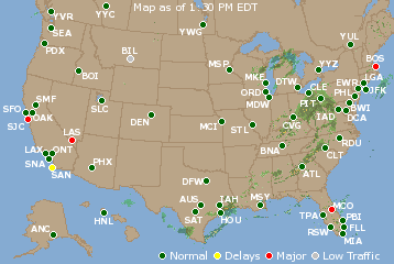 National Airport Delays Map