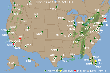 National Airport Delays Map