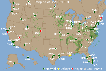 National Airport Delays Map