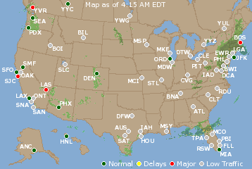 National Airport Delays Map