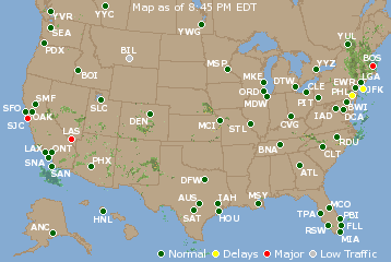 National Airport Delays Map