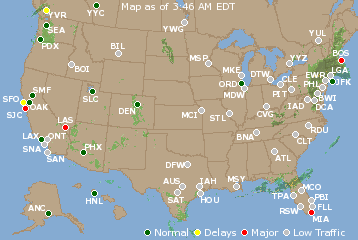 National Airport Delays Map