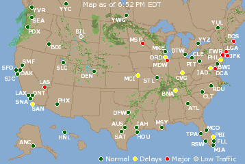National Airport Delays Map