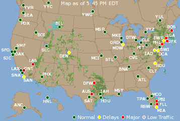 National Airport Delays Map
