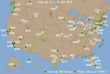 National Airport Delays Map