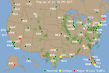 National Airport Delays Map