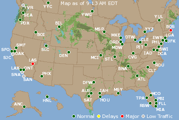 National Airport Delays Map