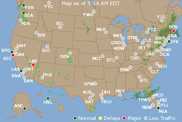 National Airport Delays Map