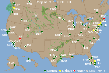 National Airport Delays Map