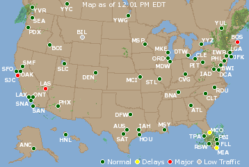 National Airport Delays Map