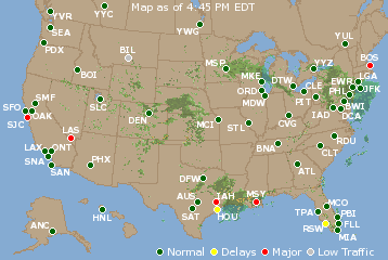 National Airport Delays Map