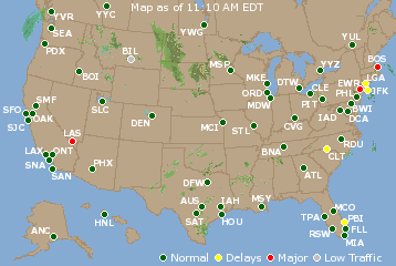 National Airport Delays Map