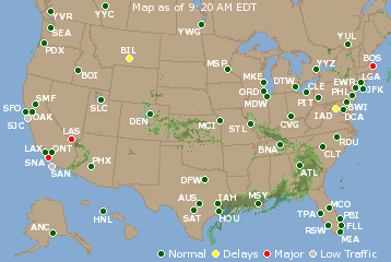 National Airport Delays Map