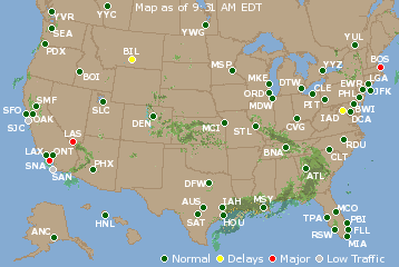National Airport Delays Map