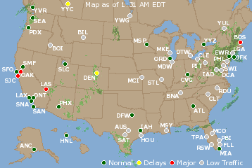 National Airport Delays Map