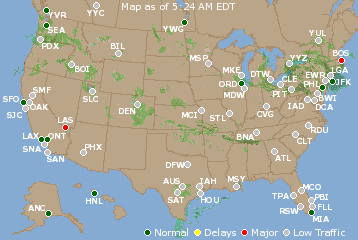 National Airport Delays Map