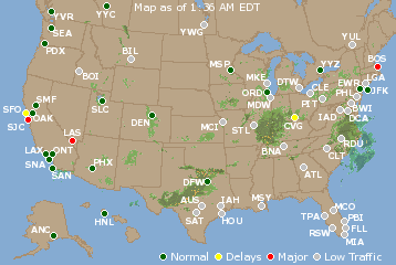 National Airport Delays Map
