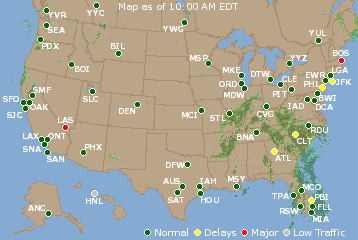 National Airport Delays Map