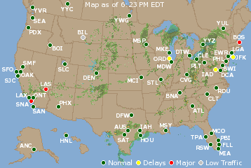 National Airport Delays Map