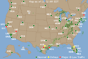 National Airport Delays Map