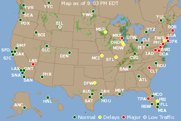 National Airport Delays Map