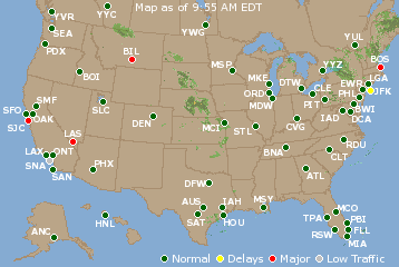 National Airport Delays Map