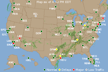 National Airport Delays Map