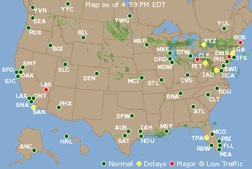National Airport Delays Map