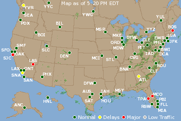 National Airport Delays Map