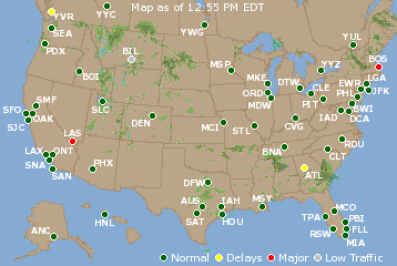 National Airport Delays Map