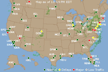 National Airport Delays Map