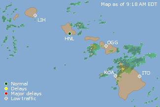 Hawaii U.S. Airport Delays Map